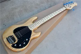 5 ciąży Ash Original Electric Bass Gitara z chromowanym sprzętem, czarnym pickguard, Humbucking Pickups, można dostosować