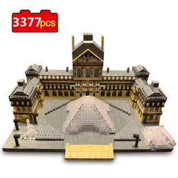 3377pcs Paris Louvre Museum 3D Model Building Blocks World Architecture Mini DIY Diamond Micro Blocks Bricks Toys for Children Y1130