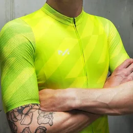 Racingjackor Team Massion Cycling Jersey Men 2022 Air Mesh Sleeve Andning Kort skjorta MTB Bike Sport Wear Tenue Cycliste Homme