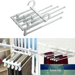 Portable Magic 5 in 1 Multi-function Clothes Hanger Stainless Pants Tie Trouser Storage Rack Shelf Wardrobe Closet Organizer Factory price expert design Quality