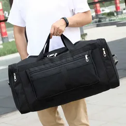 Gym Bag Nylon Hand Duffel Sports Bags Men Training Tas for Shoes Fitness Yoga Travel Luggage Shoulder Black Sac De Sport Handbag Q0705