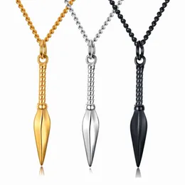 Men Barb Pendant Necklace Gothic Vintage Bullet Leather Rope Personality Choker Jewelry Male Friendship Gift