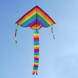 Akcesoria Kite 100 * 160 cm Kolorowe Rainbow Długi ogon Nylon Latawców Outdoor Latający zabawki dla dzieci Kids bez paska sterowania i linii