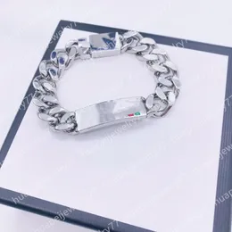 Bracciale da uomo in acciaio al titanio Stilisti Bracciali a catena Gioielli con lettere di alta qualità 19 cm