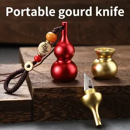 2022 Newest Design Gourd Knife Stainless Steel Portable Mini Knife Multifunctional Car Keychain Pendant Gift Collection Knives Demolition Express Box Knife