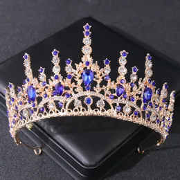 Diademi di cristallo da sposa di lusso nero retrò corone principessa Pageant Prom strass velo diadema accessorio per capelli da sposa