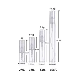 2 ml 3 ml 5 ml 10 ml mała szklana butelka rozpylacza pusty przezroczysty pojemnik z dyszy rozpylacza mgły do ​​próbki