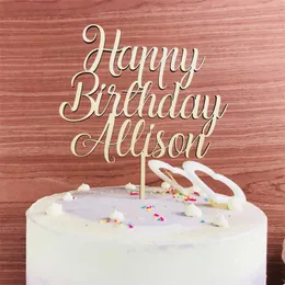 Topper personalizzato Cake Birthday Birthday, Festa di compleanno Cake Topper Decoration Supplies, nome personalizzato Cake Topper, regalo per il compleanno 211216