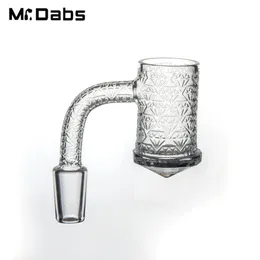 Unghie di banger di quarzo a basso diamante Accessori per fumo 10 mm 14 mm 19 mm femmina maschio con motivo intagliato profondo pieno per il bong di vetro con tubo d'acqua