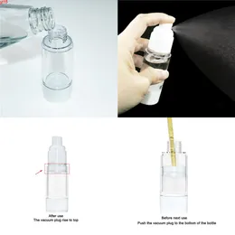 6PC 15ml 30ml 50ml Mini Przenośna butelka próżniowa Puste Pulfule Refillable Plastikowe Butelki Podróży Dobry Ilość