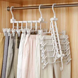 1Pc Creative Multi-layer Folding Hangers Multipurpose Clothes Hat Pants Save Space Storage Rack Wardrobe Storage Organization 210702