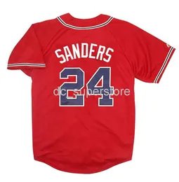 Custom Sewing Deion Sanders Red Jersey Men Women Youth Baseball Jersey XS-6XL