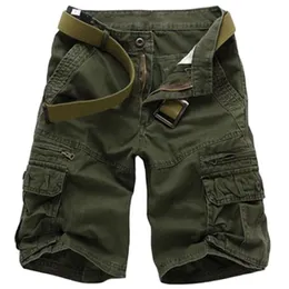 Shorts Men Bomull Lastar Armygreen Taktisk Lös Casual Homme Bermuda Man Inga Bälten 29-40 Pantalones Cortos Hombre 210713