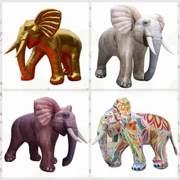 Jogos ao ar livre decoração de elefante inflável de 3 m h de desempenho de elefantes coloridos para decoração de festivais ou parque