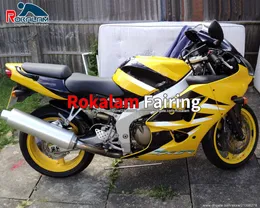 Wróżki wtyczne 001 02 ZX-6R dla Kawasaki Ninja ZX6R 2000 2001 2002 żółte zestawy odwalniające motocyklowe (formowanie wtryskowe)