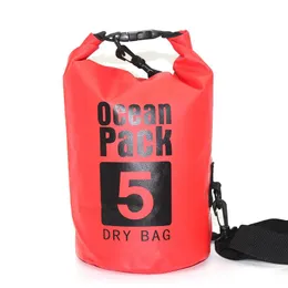 Outdoor-Taschen 2L/5L/10L Schwimmen Wasserdichter Einzelrucksack Camping Rafting Lagerung Trockentasche mit verstellbarem Riemenhaken