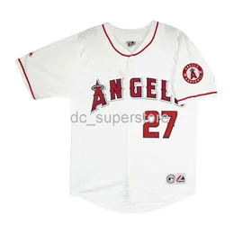 Cucitura personalizzata Mike Trout Los Angeles Home White Jersey W/ Patch Men Women Youth Baseball Jersey XS-6XL