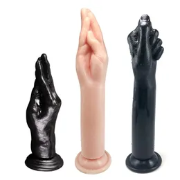 Super Huge Simulation Fist Dildo Hand Touch G-spot Anal Plug Vaginal Masturbation TPE Suction Cup Sex Toys for Unisex Couple Gay Y201118