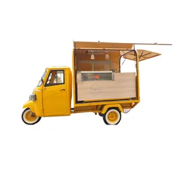 Electric Piaggio Ape Fast Food Cart Van Street Mobile Snack Vending Tricycle for Sale