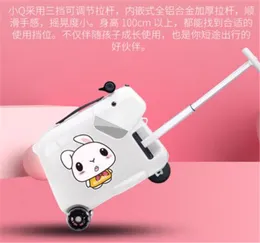 Stretchable ride with speakers, load 40KG children's electric luggage scooter can directly log in to the aircraft, support reverse/forward/brake