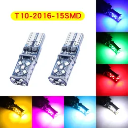 20Pcs/Lot T10 W5W 2016 15SMD Canbus Error Free LED Bulbs For Clearance Lamps Car Interior Dome Lights Wide Voltage 12V 24V