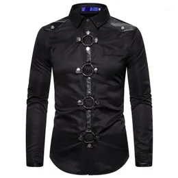 Männer Casual Hemden Männer Vintage Langarm Slim Fit Hemd Steampunk Gothic Viktorianischen Cosplay Kostüm Männlich Streetwear1