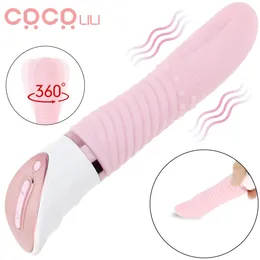 Duży język Massager 2 w 1 Oral Clitoris Stymulator Dildo Wibratory Masażer Vagina Sex Zabawki Dla Kobiet Kobiet Flirty Zabawki Sexo X0320