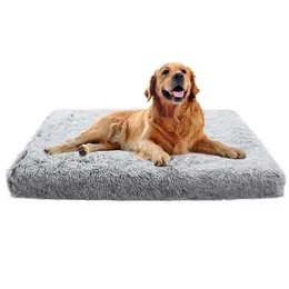 Cama de cachorro quente de pelúcia quadrada com zíper Cat Mats Pet Kennel Sleeping para animais de estimação Lavável Cães Sofá Cama Cats Supplies 211009