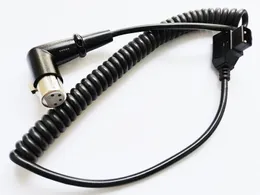 Högkvalitativ 90 graders vinklad XLR 4pin Kvinna till PU Coiled D-Tap Male Cable för Anton Batteri Metall / 1pcs