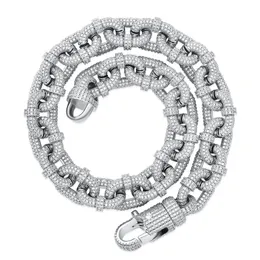 17mm Miami Kubansk Kedjor Halsband med Iced Out Carabiner Clip Chain Micro Pave Cubic Zirconia Hip Hop Smycken för gåva