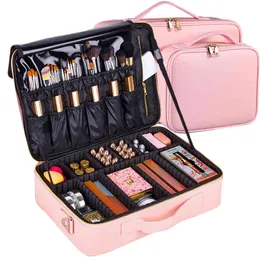 Lagring Stor kapacitet Vattentät väska Smycken Arrangör Makeup Box Travel Beauty Nail Cosmetic Case