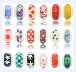 50pcs/lot Mix Style Murano Lampwork Glass European Beads Charm Bracelet Necklace For DIY Craft Jewelry C20*