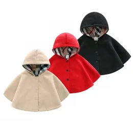 Boys and girls baby thickened warm cloak baby outing clothes shawl spring and autumn children's clothing newborn woolen windproof cloak