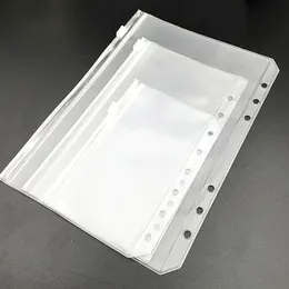 PVC A5 A6 A7 Binder Pockets Zipper Bag Folders For 6-Ring Notebook Binders Files Reports Binder