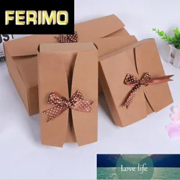 Presentförpackning 20st European Kraft Paper Box Bröllop Candy Cake Packing Portable Case med band Storstorlek Gift1 Fabrikspris Expert Design Kvalitet Senaste stilen