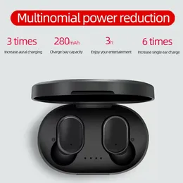 A6S trådlösa hörlurar SPORTS EARBUDS Bluetooth 5.0 TWS Headsets Buller Canceling Mic för Huawei Samsung Headphone med Retail Box Ny mode