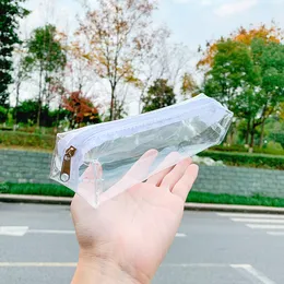 Resa transparent sminkväska Enkel toalettartiklar Kvinnor Clear Pencil Case Brush Organizer Pouch Men Tandborste Väskor Unisex