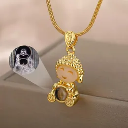 Chokers Buddha Projection Halsband f￶r kvinnor m￤n religion choker halsband krage kedja vintage smycken bijoux g￥vor