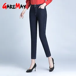 Vårens storstorlek Kvinnors jeans Skinny High Waist Stretch Demim Vintage Slim Tight Pencil Mom Kvinna 210428