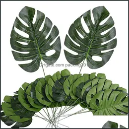 Decorativo Festivo Suprimentos Gardendecorative Flores Grinaldas Falas Falas Artificiais Artificial Palm Tropical Folhas Para Casa Decorações De Festa De Cozinha