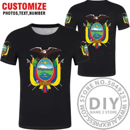 Ekvador T Gömlek Ücretsiz Custom Made Numarası ECU T-shirt Moda Etnik Tarzı Rahat Spor Harajuku Gevşek T Gömlek Üst X0602