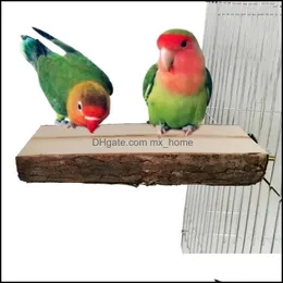 Home Garden2pcs Wooden Hanging Pet Plrot Stand Stick Perch Platform Decor Decor