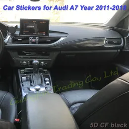 Interior Central Control Painel Porta Planejada 3d 5D Adesivos de fibra de carbono Decalques de peças de capa de estilo de carro Acessórios para Audi A7 ano 2011-2018