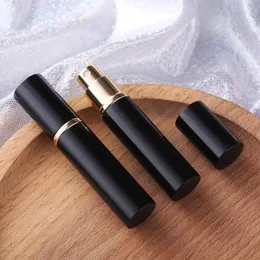 Storage Bottles & Jars Refillable Portable Mini Black Perfume Bottle Atomizer Spray 1pc 3ml 5ml 10ml Traveler Aluminum Parfume Empty Contain