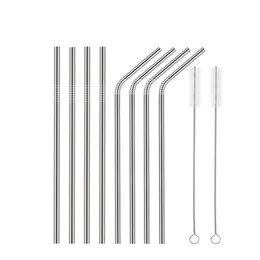 304 Stainless Steel Drinking Straws 8.5"/ 9.5" /10.5" Reusable Drinking Straws Bar Drinking Tool