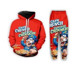 2022 Nya Män / Kvinnor Halloween Mat Crunch Berries Rolig 3D-tryck Fashion Tracksuits Hip Hop Pants + Hoodies OK053