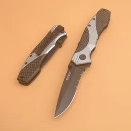 RUKO Survival Faltmesser 3CR13MOV Halb gezackte Klinge Aluminiumlegierung + Kohlefasergriff EDC Pocket Messer mit Kleinkasten