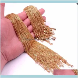 Zincir Kolye kolyeler Jewelrychains 1.5/2/2.4/m 10pcs/set altın renk aessories paslanmaz çelik kesim rolo bağlantı zinciri erkek kadın takılar