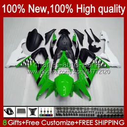 Motocicleta Bodywork para Kawasaki Ninja ZX1000C ZX-10R ZX 10R 10 R 1000 CC 2008-2010 Corpo 56NO.82 ZX10 1000CC ZX10R 08 09 10 ZX1000 2008 2009 2010 2010 Kit de justo fábrica verde