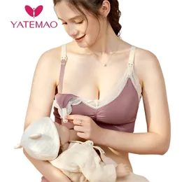 YATEMAO Lace Maternity Nursing Bra for Feeding Breast Underwear Clothes Pregnant Women Soutien Gorge Allaitement 210918
